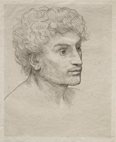 Cabeça de um jovem. de Alphonse Legros