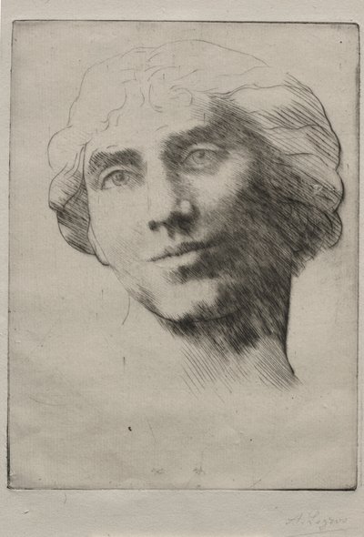 Cabeça de uma jovem mulher. de Alphonse Legros