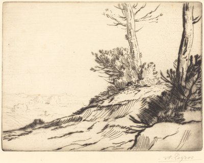 Colina com Arbustos (La butte aux broussailles) de Alphonse Legros