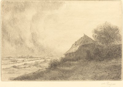 Hovel on a Hillside (Masure sur la colline) de Alphonse Legros