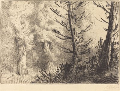 Na Floresta de Fontainebleau (Dans le foret de Fontainebleau) de Alphonse Legros