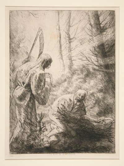 La Mort em le Bucheron, No. 2 (A Morte e o Lenhador) de Alphonse Legros
