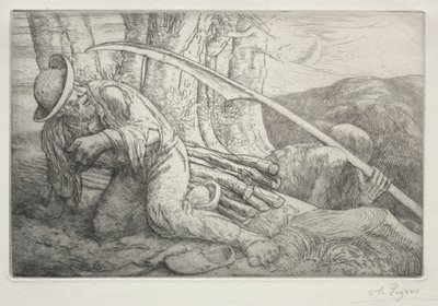 A Morte e o Lenhador (5ª Placa) de Alphonse Legros