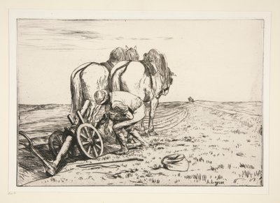 La Charrue (O Arado) de Alphonse Legros