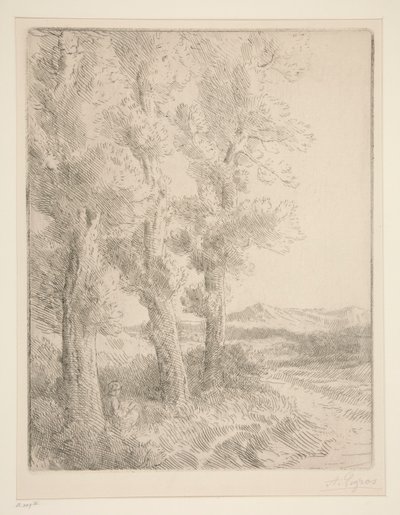 Mulher lendo: lição debaixo das árvores de Alphonse Legros