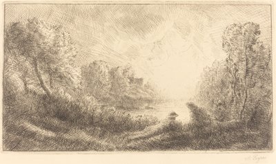 Paisagem: Nascer do Sol Paisagem: Nascer do Sol. de Alphonse Legros