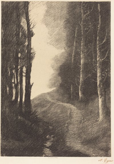 Paisagem com bétulas de Alphonse Legros