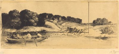Paisagem com Barco, 1ª placa Paisagem com Barco. de Alphonse Legros