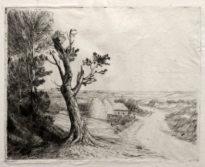 Paisagem com palhas. de Alphonse Legros