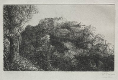Paisagem com edifícios. de Alphonse Legros