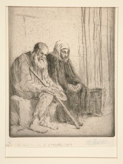 Os Dois Mendigos (Dois Mendigos) de Alphonse Legros