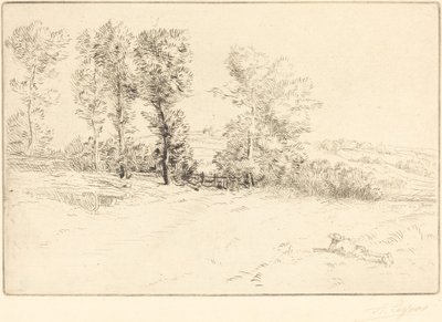 Prado na luz do sol (Le pre ensoleille) de Alphonse Legros