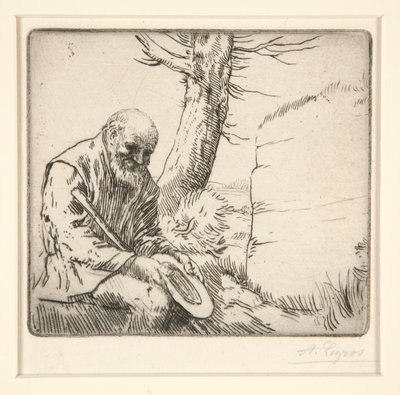 Mendiant, filho Chapeau a la Main (Mendigo com seu chapéu nas mãos) de Alphonse Legros