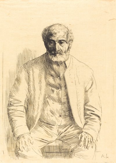 Velho sentado Vieillard assis. de Alphonse Legros