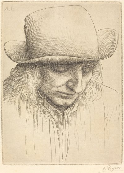 Camponês em um chapéu redondo de Alphonse Legros