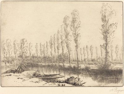 Choupos perto de Amiens Perto de Amiens, as turfeiras. de Alphonse Legros