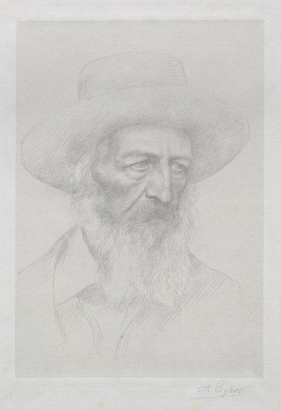 Retrato de Alfred Lord Tennyson. de Alphonse Legros