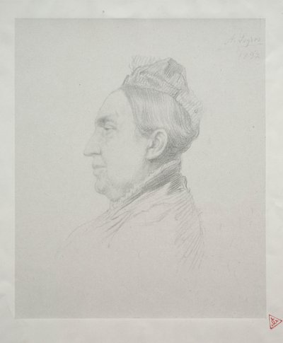 Retrato de Madame Kemp de perfil (2ª placa) de Alphonse Legros
