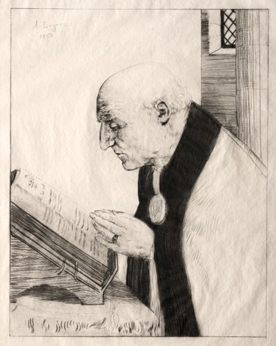 Lendo o Escritório, 1868. de Alphonse Legros
