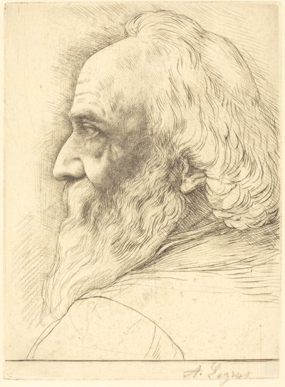 Autorretrato, 12ª chapa. de Alphonse Legros