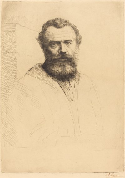 Autorretrato, 3ª placa. de Alphonse Legros