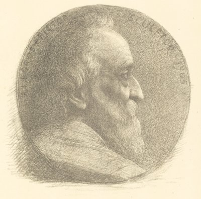 Auto-retrato, Medalhão, No.1, 9º prato, 1905. de Alphonse Legros