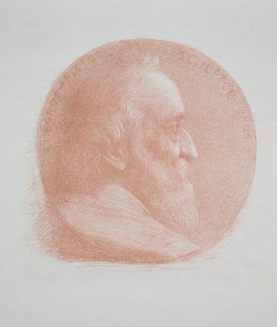 Auto-retrato, medalhão nº 2 (11ª placa) de Alphonse Legros