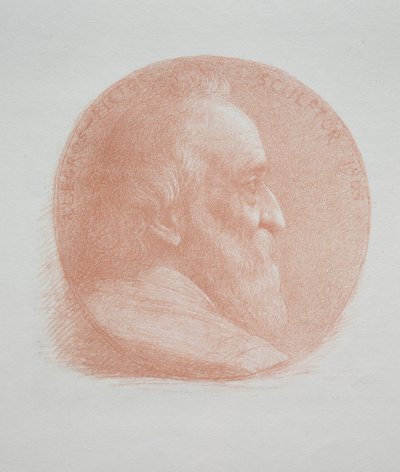 Auto-Retrato, Medalhão No. 2 11ª Placa. de Alphonse Legros