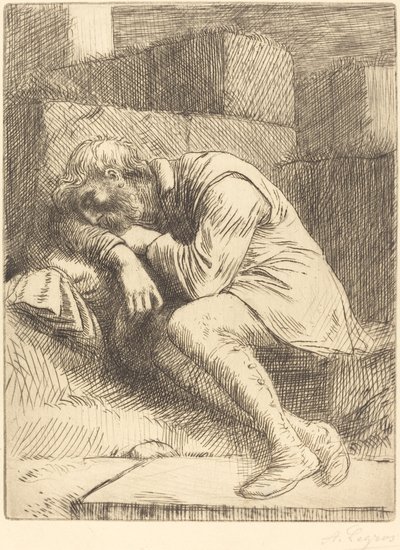 Mendigo Adormecido a Dormir Mendigo a Dormir. de Alphonse Legros