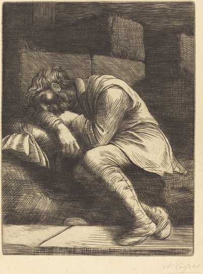 Mendigo adormecido Mendigo adormecido. de Alphonse Legros