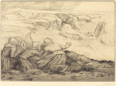 Pequeno barco em perigo (Barque em perigo) de Alphonse Legros