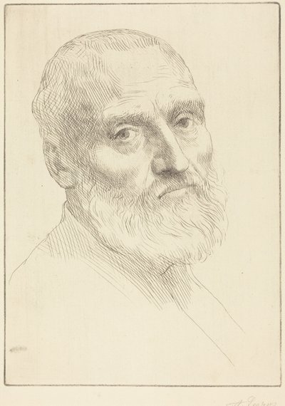 Estudo para uma cabeça de homem de Alphonse Legros