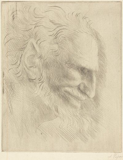 Estudo para a cabeça de um homem de Alphonse Legros