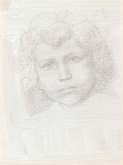 Estudo da cabeça de cupido de uma menina, 1904. de Alphonse Legros
