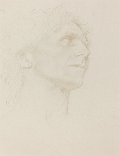 Estudo da cabeça da mulher, virada à direita. de Alphonse Legros