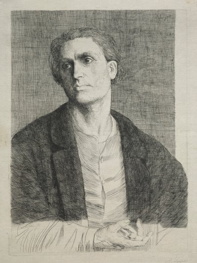 Estudo da cabeça de um homem de Alphonse Legros
