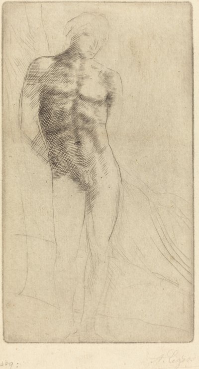 Estudo de uma figura nua (Etude de figure nue) de Alphonse Legros