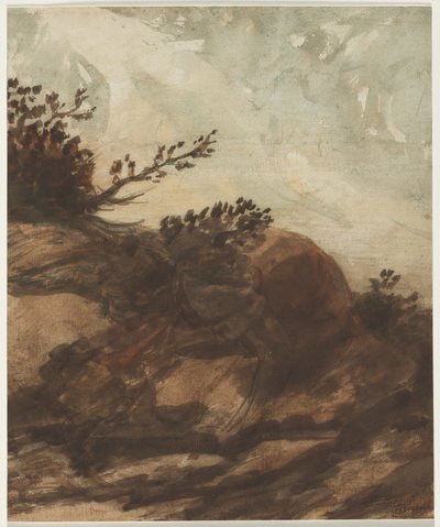 Pôr do sol sobre a colina, última metade do século XIX. de Alphonse Legros