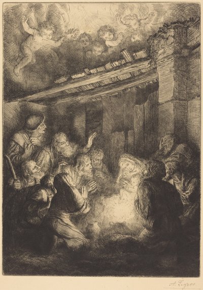 A adoração dos pastores de Alphonse Legros