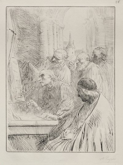 Os monges na igreja. de Alphonse Legros