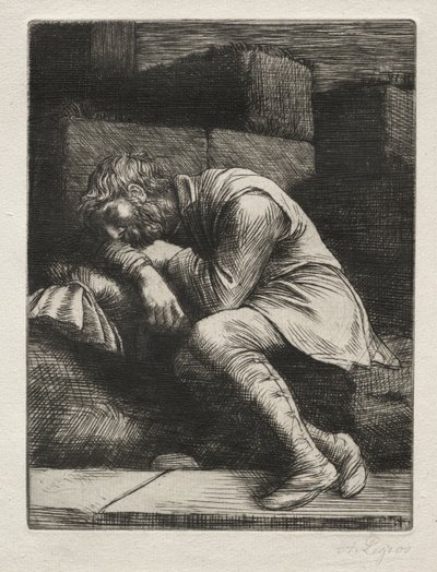 O Mendigo Adormecido. de Alphonse Legros