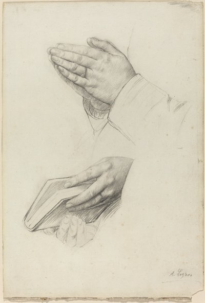 Dois estudos de mãos de Alphonse Legros