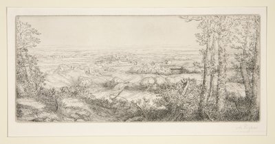 Une vallee en Bourgogne (Vale na Borgonha) de Alphonse Legros