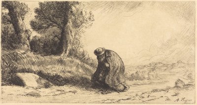 Vagabundo a caminhar por uma ruela de Alphonse Legros