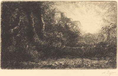 Vista de um Chateau Chateau de Poillet. de Alphonse Legros