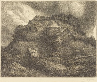 Aldeia de Saint-Pierre durante uma tempestade (Village de Saint-Pierre; Effet d