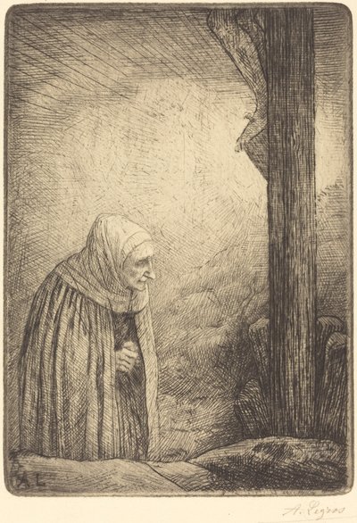 Mulher ao pé da cruz Femme au calvaire. de Alphonse Legros