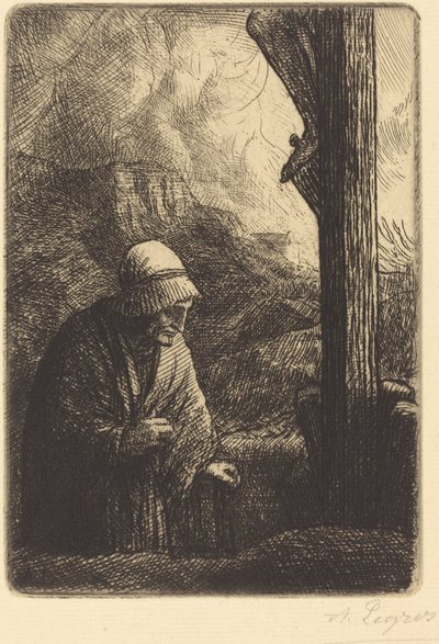 Mulher ao pé da cruz Femme au calvaire. de Alphonse Legros