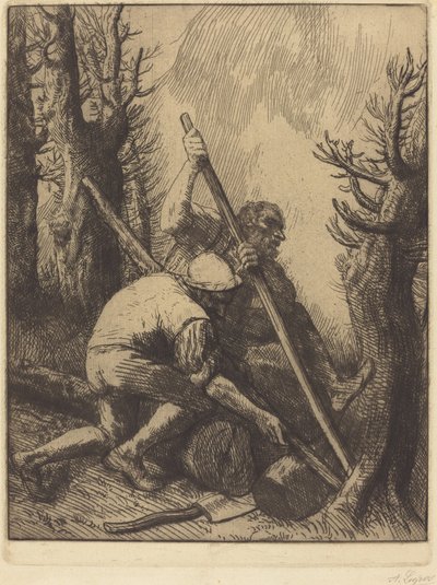 Lenhadores, 3ª chapa (Les bucherons) de Alphonse Legros