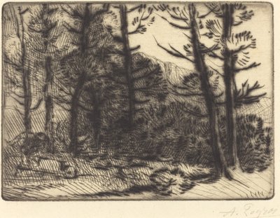 Woods in Winter Sun, 2ª placa Winter Sun in the Woods. de Alphonse Legros